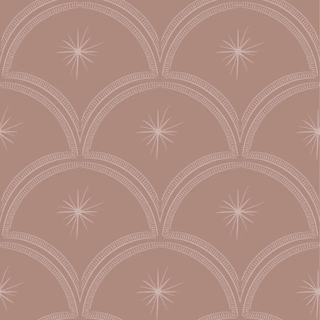 vintage meisjeskamer of babykamer behang met nude roze sterren van het merk Little Amour