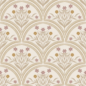 vintage meisjeskamer of babykamer behang met bloemen van het merk Little Amour