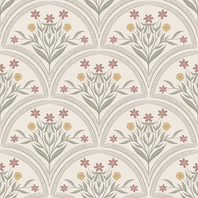 vintage meisjeskamer of babykamer behang met bloemen van het merk Little Amour