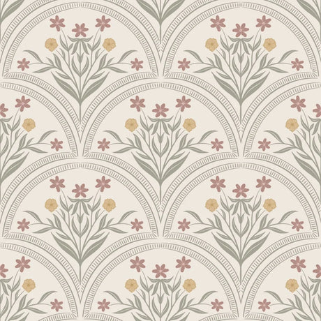 vintage meisjeskamer of babykamer behang met bloemen van het merk Little Amour
