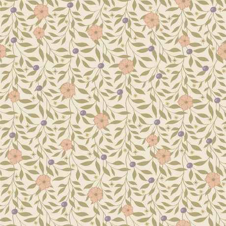 vintage meisjeskamer of babykamer behang met bloemen van het merk Little Amour