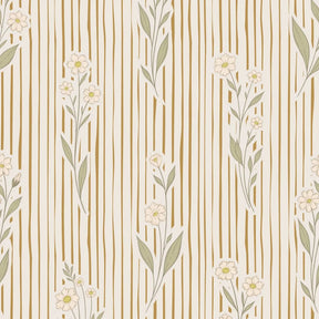 vintage meisjeskamer of babykamer behang met strepen en bloemen van het merk Little Amour