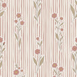vintage meisjeskamer of babykamer behang met strepen en roze bloemen van het merk Little Amour