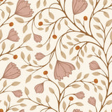 vintage meisjeskamer of babykamer behang met roze bloemen van het merk Little Amour