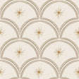 vintage meisjeskamer of babykamer behang met gouden sterren op een beige achtergrond van het merk Little Amour