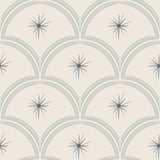 vintage kinderkamerkamer of babykamer behang met blauwe sterren van het merk Little Amour