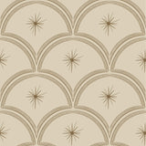 vintage beige meisjeskamer of babykamer behang met sterren van het merk Little Amour