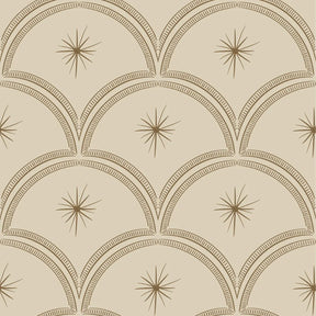 vintage beige meisjeskamer of babykamer behang met sterren van het merk Little Amour