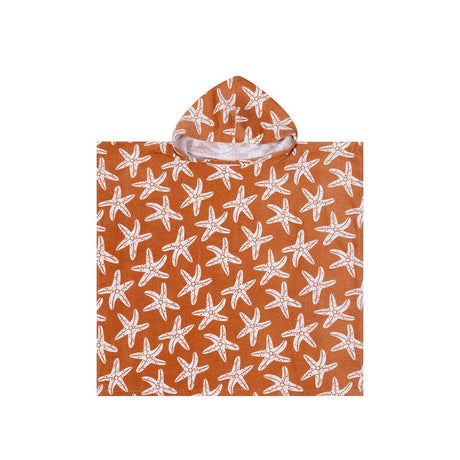 Badstof poncho met zeesterren