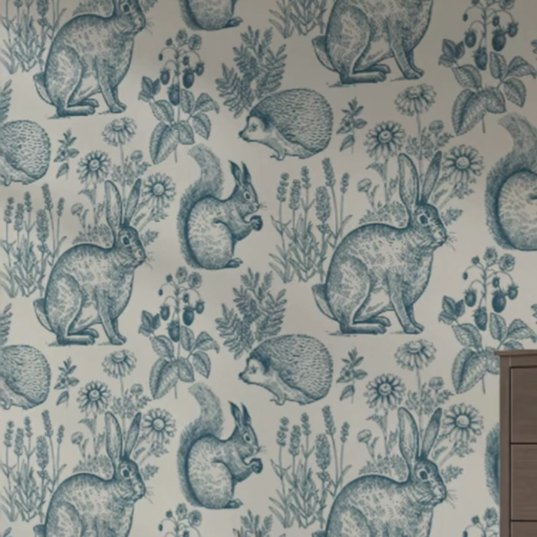 Kindenkamer behang met bosdieren