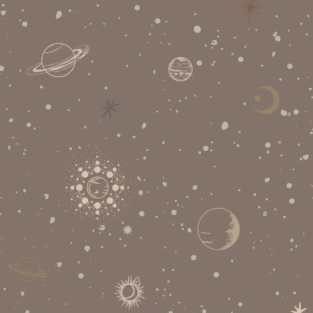 Behang voor de kinderkamer met sterren in ruimte thema van Little Amour