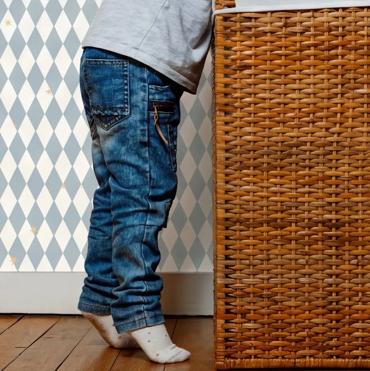 Behang met ruitjespatroon voor in een stoere jongenskamer