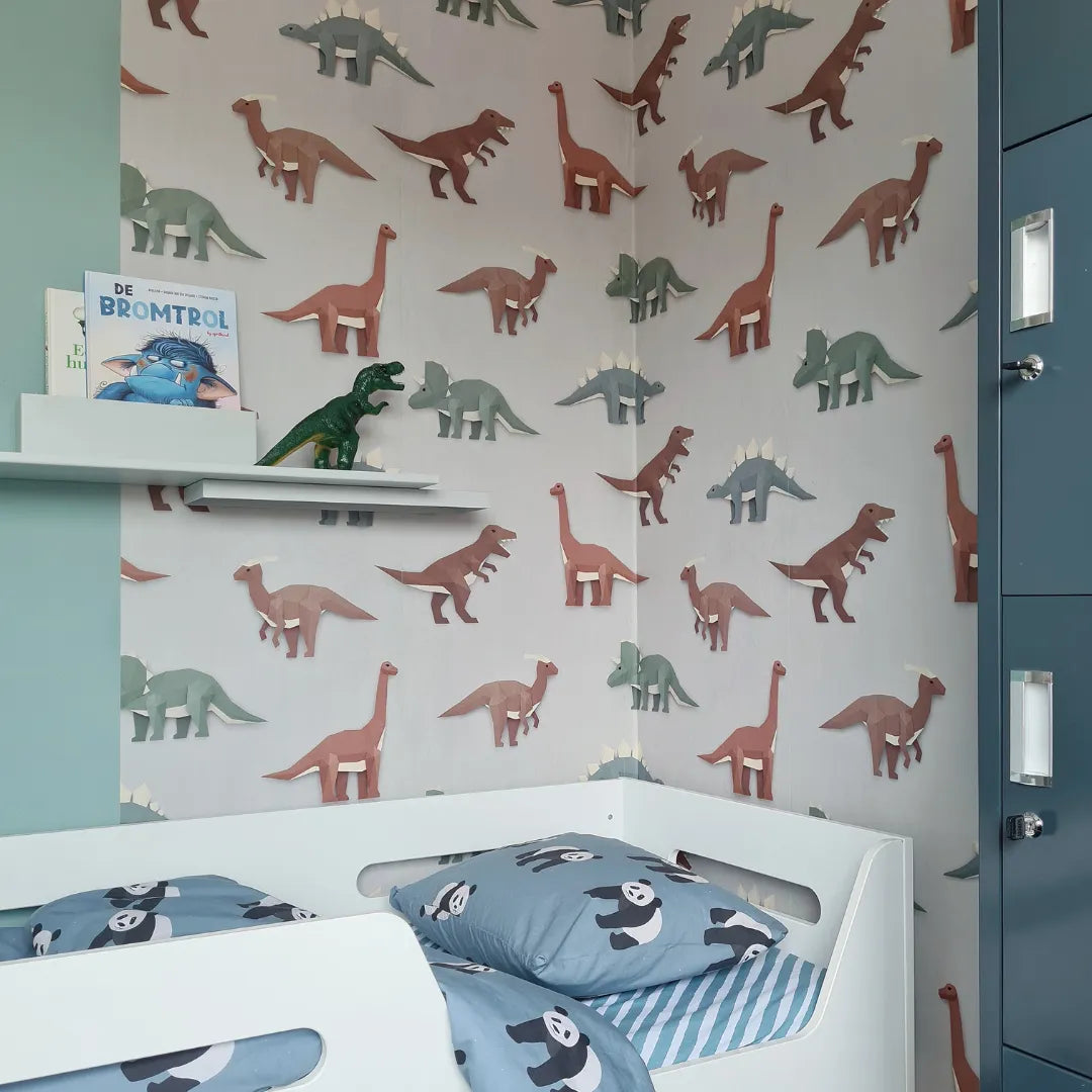 Behang met dinosaurussen voor kinderkamers