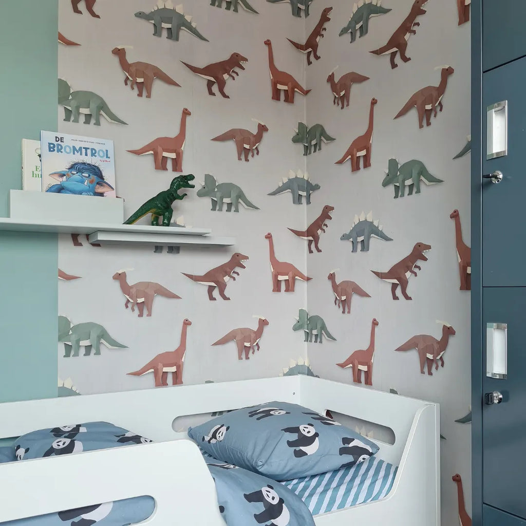 Behang met dinosaurussen voor kinderkamers