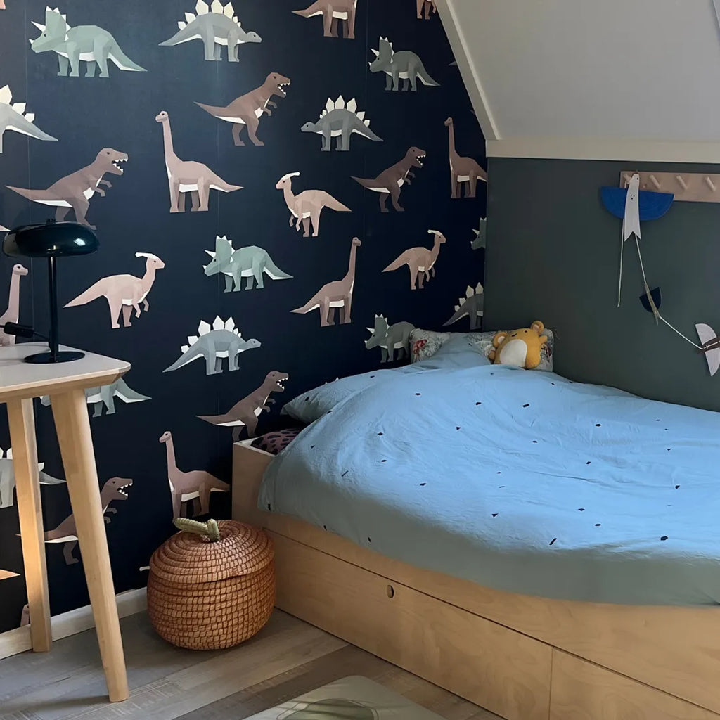 Behang met dinosaurussen voor kinderkamers