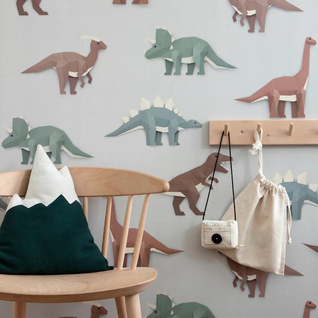 Behang met dinosaurussen voor kinderkamers