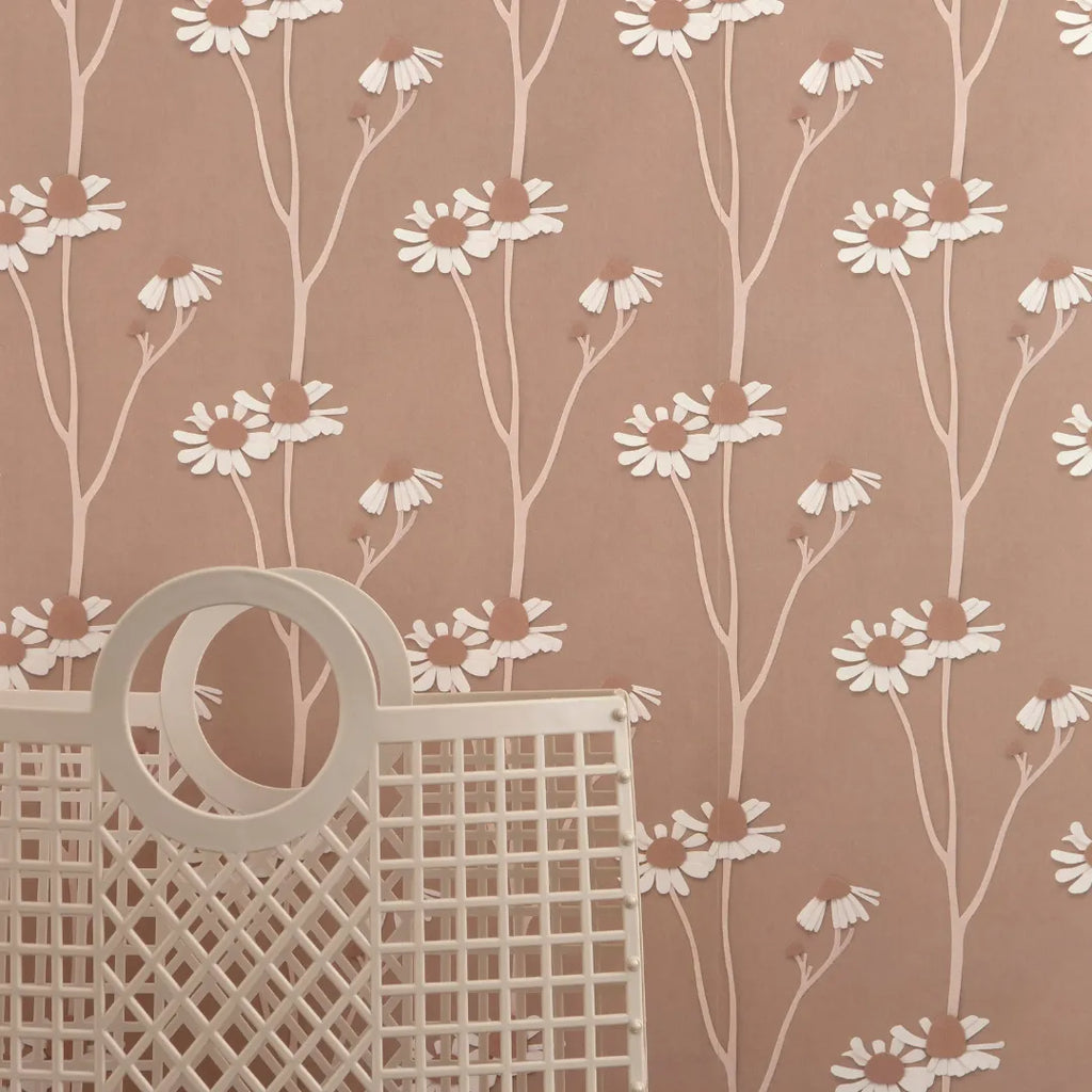 behang met kamille bloemen voor meisjeskamers en babykamers