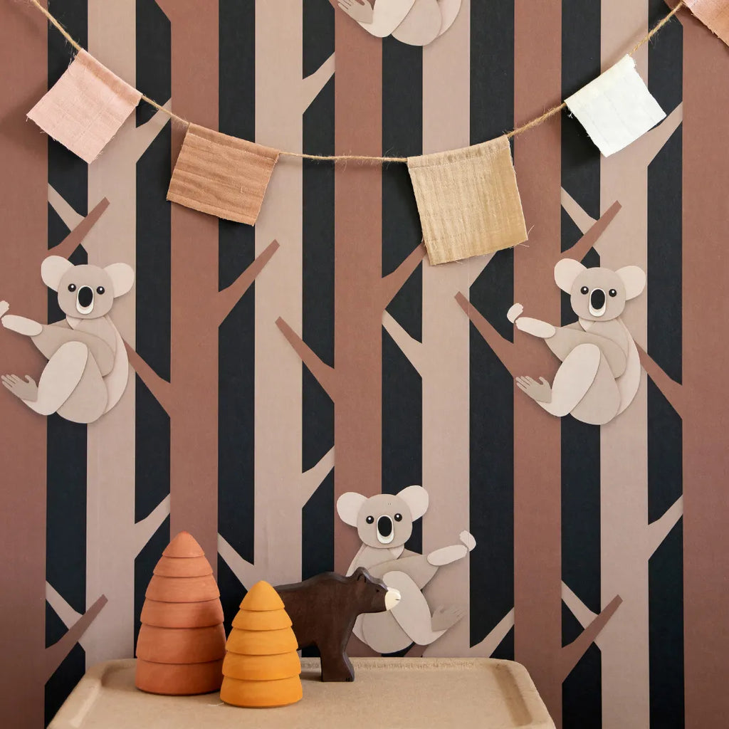 Behang voor babykamers of kinderkamers met koala's