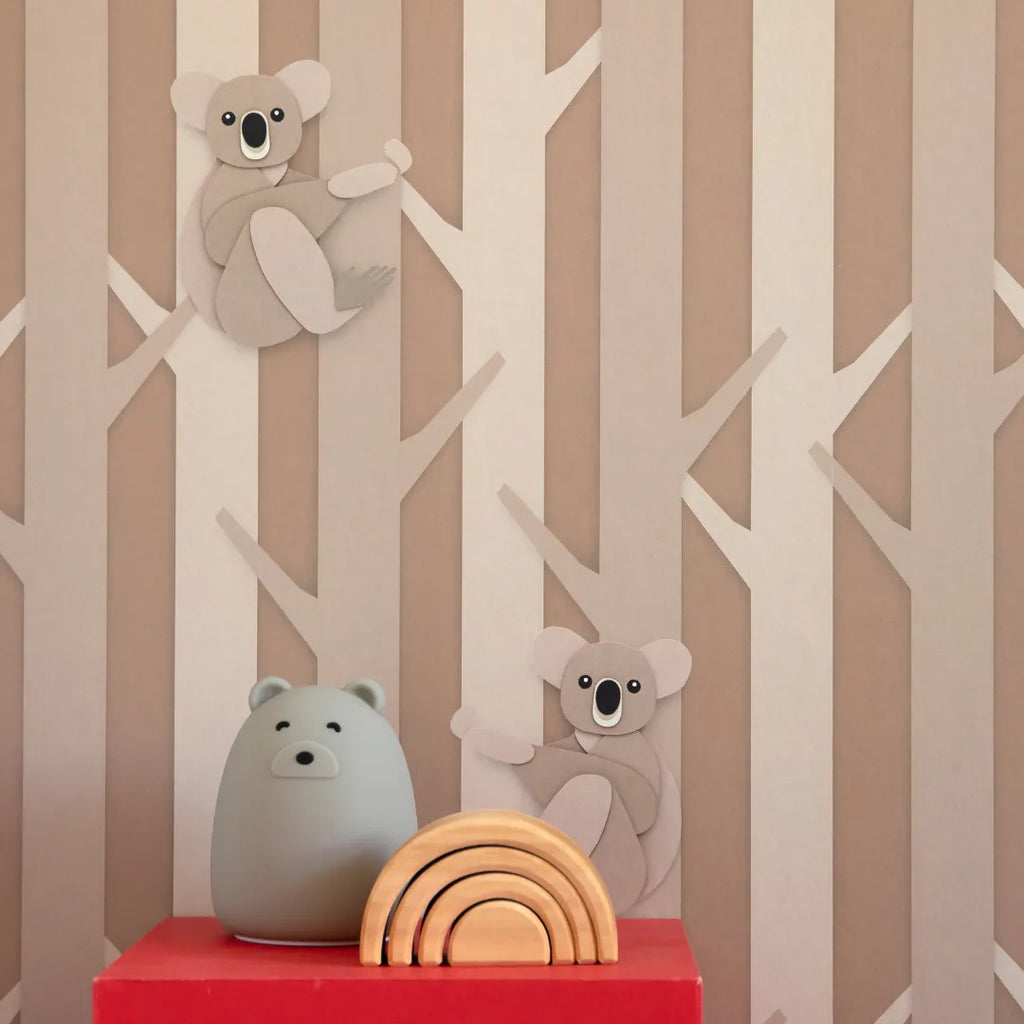 Behang voor babykamers of kinderkamers met koala's