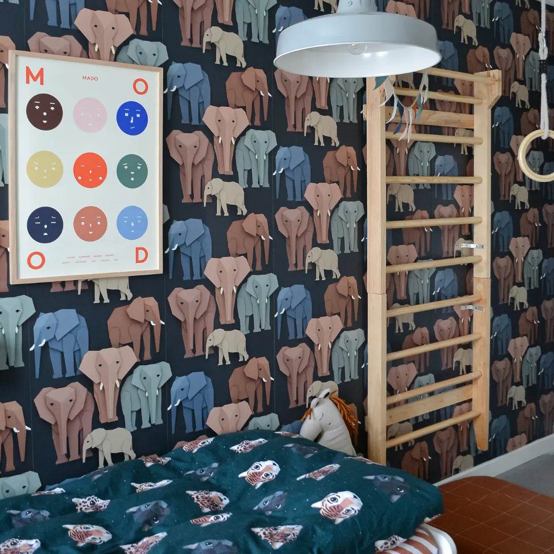 Behang met olifanten voor kinderkamers