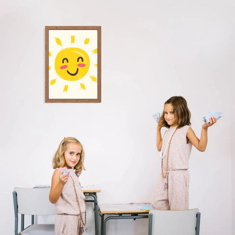 Schattige zon poster voor kinderkamer of babykamer.