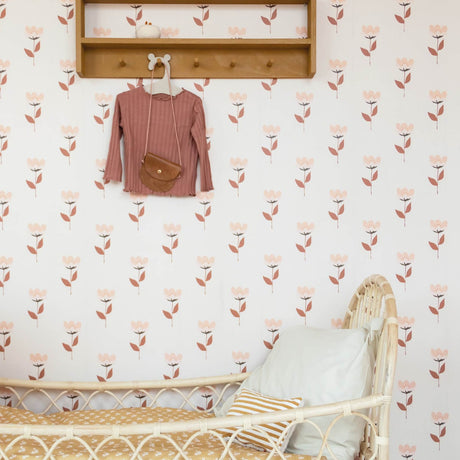Bibelotte-behang-bloemen voor de kinderkamer 