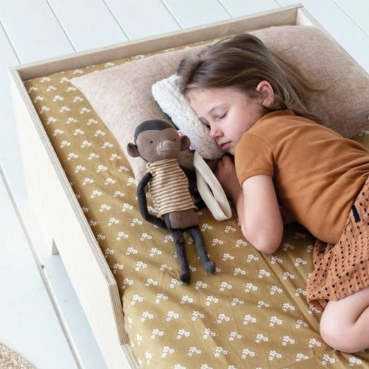 Bibelotte éénpersoons Hoeslaken Onder de bloemen - okergeel