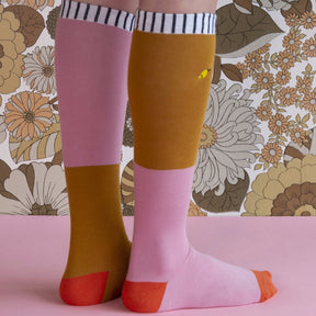 Kinder kniekous roze-mosterd van Sticky Lemon