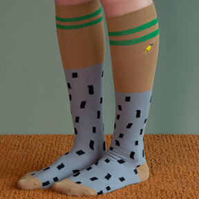 Kinder kniekousen in blauw en groen van Sticky Lemon