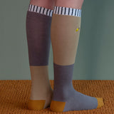 Kinder kniekousen van Sticky Lemon in de kleuren woodygreen en pigeon blue