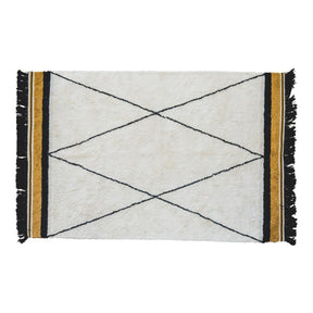 Tapis Petit Vloerkleed Etnic Ocher met ruit en oker gele border