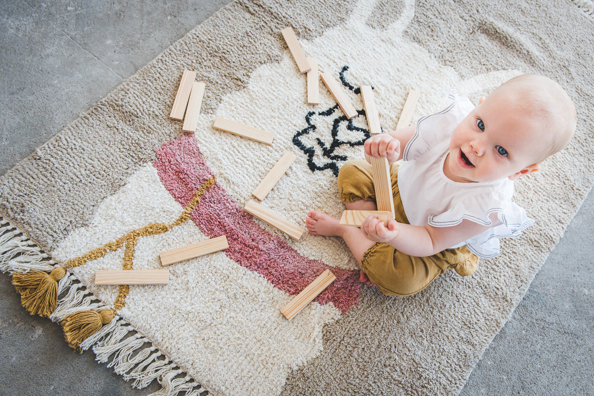 Tapis Petit Vloerkleed Lama, getuft katoen 