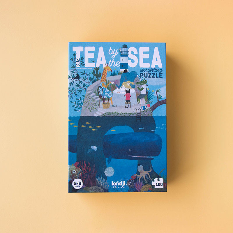 een puzzel vol verhalen van LOndji De puzzel 'tea by the sea' is voor kinderen van 5 tot 8 jaar
