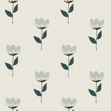 Bibelotte behang - Retrobloem blauw